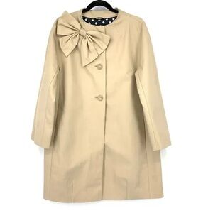 Kate Spade Dorothy Bow Tan Trench Coat with Bow Detail- worn once